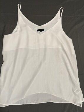 Shinestar White V-Neck Chiffon Spaghetti Strap Cami